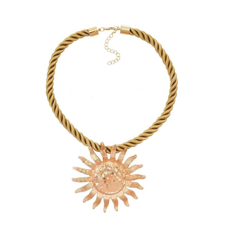 Sun Necklace Golden Sunflower Beach Length Adjustable Clavicle Chain Fashion Accessories