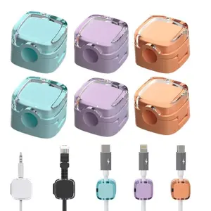 6 Pack Magnetic Cable Organizer Clips - Adjustable Under Desk Cable Management, Adhesive Wire Holder for Home, Office, Phone, Car, Wall, and Nightstand (Color Mixed)