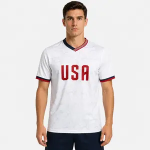 2026 Men's USA Soccer Jersey, V-Neck FootballJersey for Playersand Fans, AthleticSports Tee,Perfect Gift forSoccer Lover