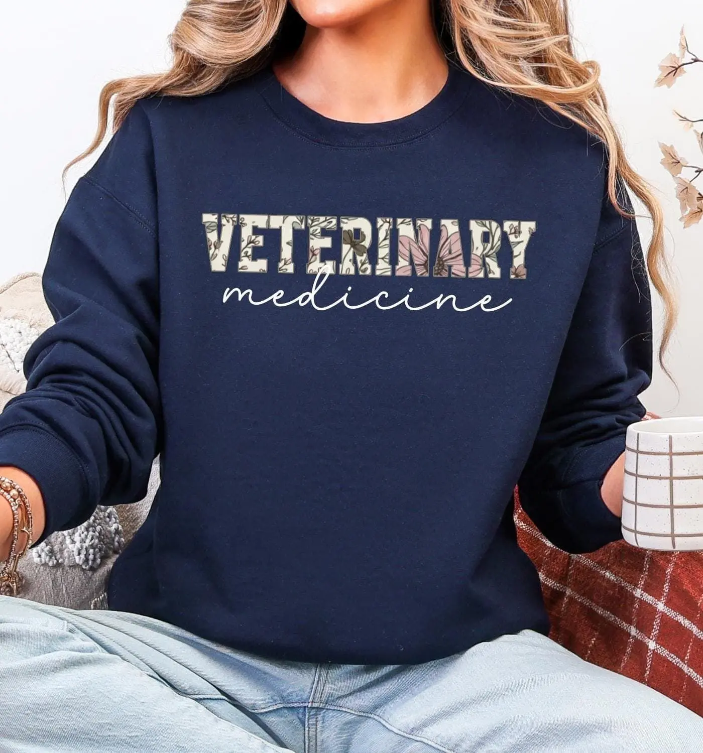 Floral Veterinary Medicine T-Shirt, Sweatshirt & Hoodie - Vet Tech, Veterinarian Gifts