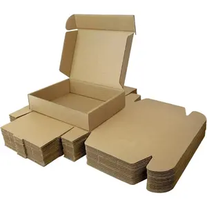 Corrugated Shipping Box Mailers  boxes for  small business, small mailing boxes, rigid 90? corners, secure slot closure, quick fold assembly (9"x6.5"x2" Brown/Set of 20)