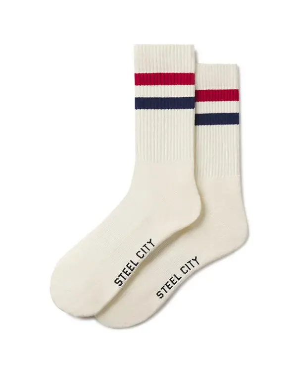 Red & Blue Striped Socks
