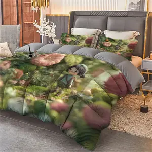 3pcs (1 comforter + 2 pillowcases) Whimsical Fantasy Forest Botanical Print Comforter Set, Ultra Soft All-Season Hypoallergenic, Easy Care Wrinkle & Fade Resistant, Aesthetic Bedroom Home Decor, Queen Full King Size.