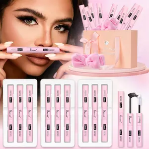 9pcs Lash Cluster Glue Bond and Seal Gift Set, 2in1 Waterproof Eyelash Adhesive, Long Lasting 72H Non-Irritating Latex Free, 5ml+5ml Home Use Stock Up Kit, Eyelash Extension