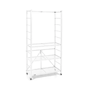 Origami R2 Series Folding Steel Storage Rack with Adjustable Shelves, White
