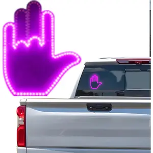 Glohand Finger  Light, Glogesture Finger Flicker Lights, Light Up Hand Gesture Light for  Window, Road Rage Led Hand Gestures, Glogesture Led Sign with Remote(A)