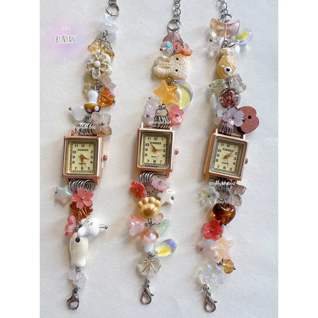 [NEW] Custom Handmade Beaded Watch Bracelet – Fashion Charm Wristband