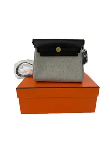 Pre-owned HERMÈS leather Mini Bags Hermes Herbag Zip Toile and 20 Black K Stamp 2025 year