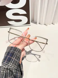 Metal Cat Eye Light Blocking Glasses with Rhinestones, Fashion Retro Frame UV Protection Eyewear for Stylish Women