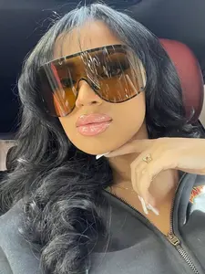 Large Metal Fashion Trendy Styling Sunglasses, Frame, Retro High-End, Unisex, Casual Style, Uv400 Protection, Suitable for Daily Wear, Street Photography, Vacation, Beach