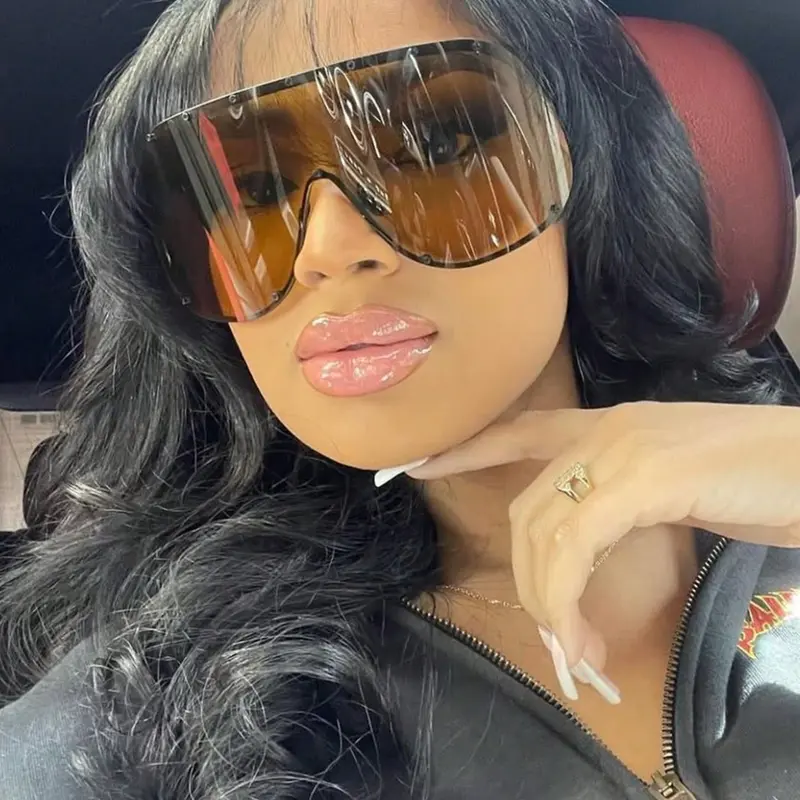 Large Metal Fashion Sunglasses, Frame, Retro High-End, Unisex, Casual Style, Uv400 Protection, Suitable for Daily Wear, Street Photography, Vacation, Beach, UV Protective Sunglasses