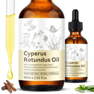 Cyperus Rotundus Oil, Natural Cyperus Rotundus Oil for Hair Removal, Moisturizing Soothing Oil, Balances Skin Tone, Reduces Body Hair Growth, Sensitive Skin, Full Body, Shrink Pores
