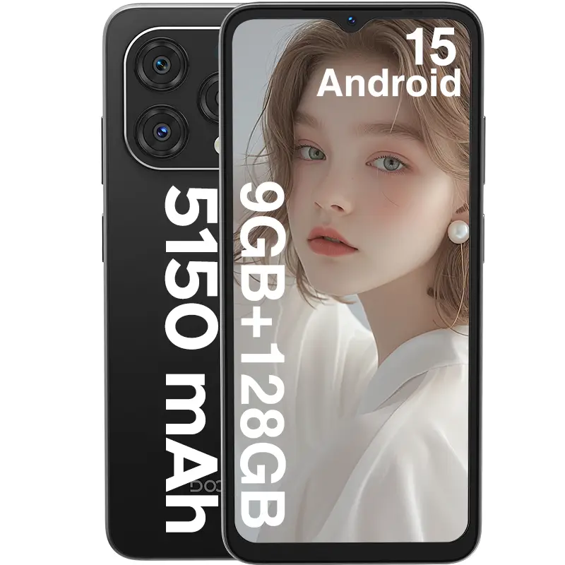 DOOGEE N55 Smartphone Android 14,9GB + 128GB ,6.56 "HD + 90Hz Screen Cellphone Unblocked Phone,5150mAh Battery,13MP + 8MP Camera , Double SIM 4G