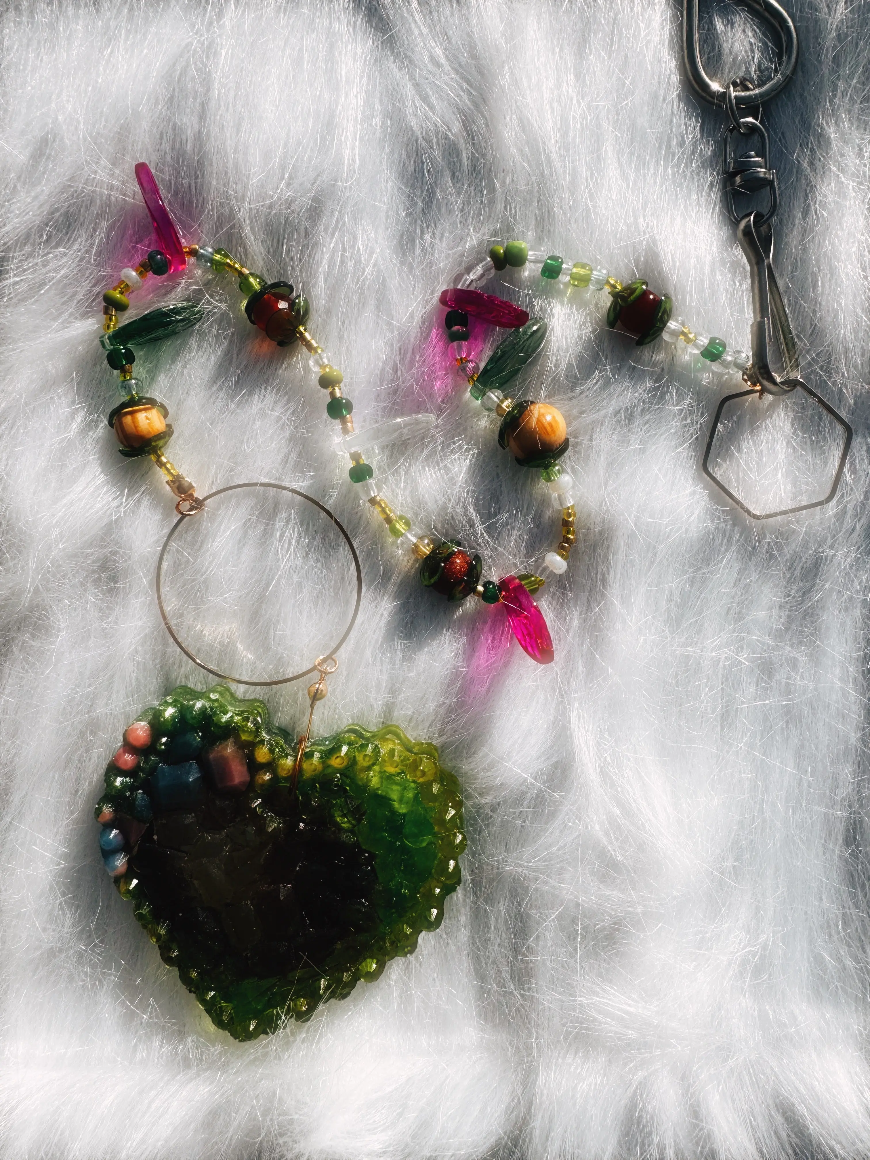 Beautiful Resin Suncatcher with Beaded Strand