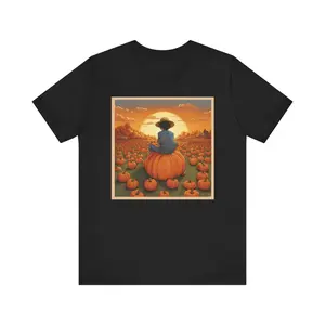 Monkey D Luffy in a pumpkin patch Unisex Jersey Short Sleeve Tee- fall wear clothing- Men wear - Women wear- Pumpkin Patch