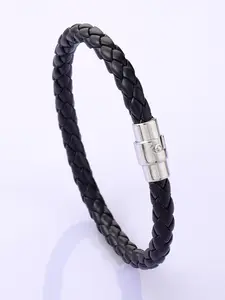 Men's Minimalist Temperament PU Leather Braided Bracelet, Fashionable All-match Hand Jewelry for Men, Trendy Exquisite Jewelry As Gift, Trendy Fashionable Accessories