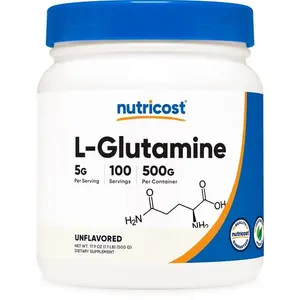 Nutricost Pure L-Glutamine Powder 500G - 100 Servings, Non-GMO & Gluten Free