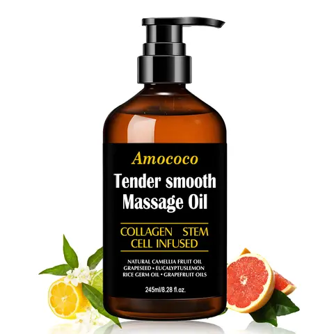 Therapeutic Adult Beauty Massage Oil - 60ml Small Bottle Nourishing Hydrating Body Oil with Glycerol & Collagen Stem Cell Infusion, 24-Month Shelf Life, Pain & Fever Relief, Supple Skin Support Topical Care