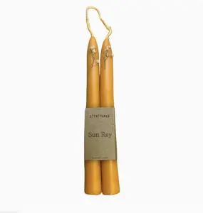 'Sun Ray' Beeswax Taper Candle