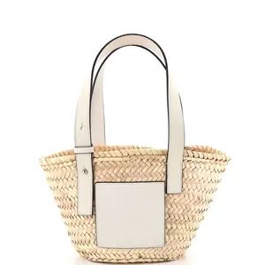 Pre-owned Loewe Leather, Raffia Tote Bags REBAG Basket Tote Raffia Small by Rebag