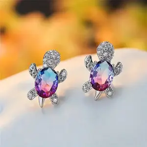 " ✨ 2025 Whimsical Turtle Earrings Set ✨ |   7-Piece Playful Cubic Zirconia Studs for Teen Girls & Women 🐢 💎   Adorable Animal Jewelry for Birthdays, Christmas & Daily Sparkle 🎁   Sustainable Gift-Ready Cuties!" cute jewelry