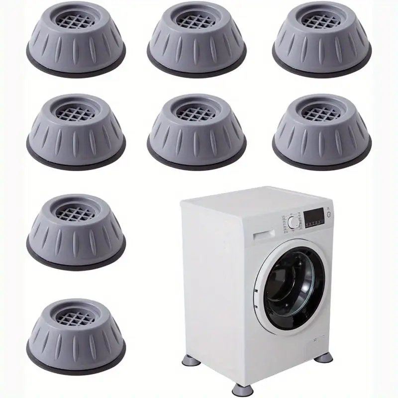 8 Pcs Shock and Noise Cancelling Washing Machine Support, Noise Reducing and Anti Slip Anti Vibration Rubber Washing Machine Feet Pads, Anti-Walk Dryer Washer Vibration Pads, Washing Machine Stabilizer