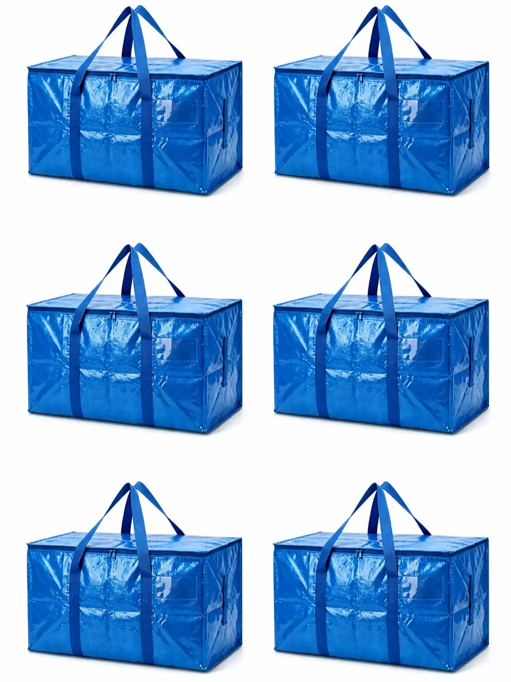 Extra Large Moving Bags with Zippers & Carry Handles, Heavy Duty Reusable Storage Totes with Label Pockets, Foldable Packing Bags for Clothes, Bedding, College Dorm, Home Storage & Moving Supplies