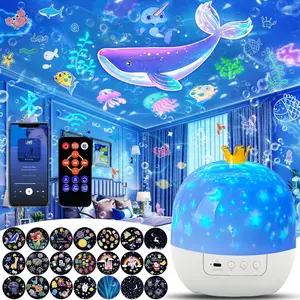 21 Sets of Films Projector Night Light for Kids, Star Projector for Bedroom, Ceiling, Kids Night Light with 360° Rotation Dimmable for Girls Boys, Birthday, Christmas, Nursery, Room Decor