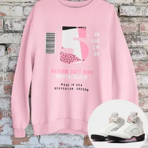 Sneaker Label Jordan 5 Medium Soft Pink Matching Crewneck T-Shirt, Sweatshirt, Hoodie A6E3