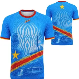 DR Congo Shirt, DRC Flag Tee, Congolese Heritage Africa Soccer Jersey Gift for Men Z2Z W8R
