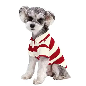 Pet Clothes Spring Summer Polo Shirt, Dog Cat Clothing, Striped Polo Shirt, Flip Collar Design, Comfortable & Stylish Pet Apparel