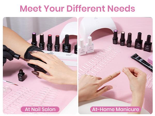 Beetles Tipex Lite Apex Nail Tips Kit 192PCS All in One Kit with UV Nail Glue, Base & Top Coat, Mini Nail Lamp, Nail Clipper & Cuticle Nipper,Pre-Building Pre-Etched Acrylic Tips Kit