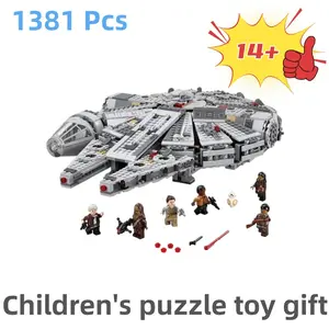 Space Millennium Warship Set, Falcon Alien Mini Model Building Blocks Toy, Gift for Space Enthusiasts, 1381 Pieces
