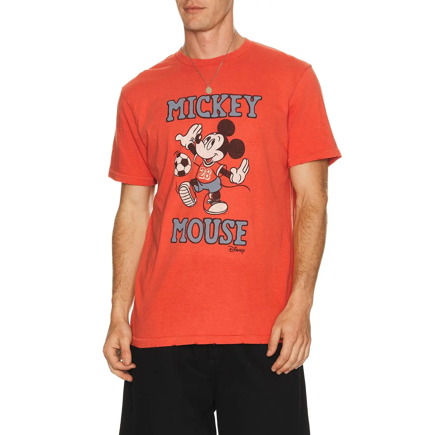 Junk Food Mickey Mouse Soccer Tee in Washed Red