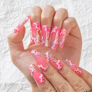 Lovful Holiday Spring Collection Handmade Acrylic Press On Nails 10PCS Reusable Salon Quality White Unique Designs Versatile Sizes