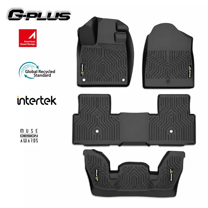 G-PLUS TPE Floor Mats Cargo Liner Fit Honda Pilot 2023-2025 Balck | All Weather Protection,Non-Slip,Custom Fit Floor Cargo Liners Accessories,TPE Full Coverage,1st & 2nd & 3rd Row
