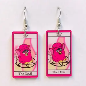 The devil earrings tarot card earrings