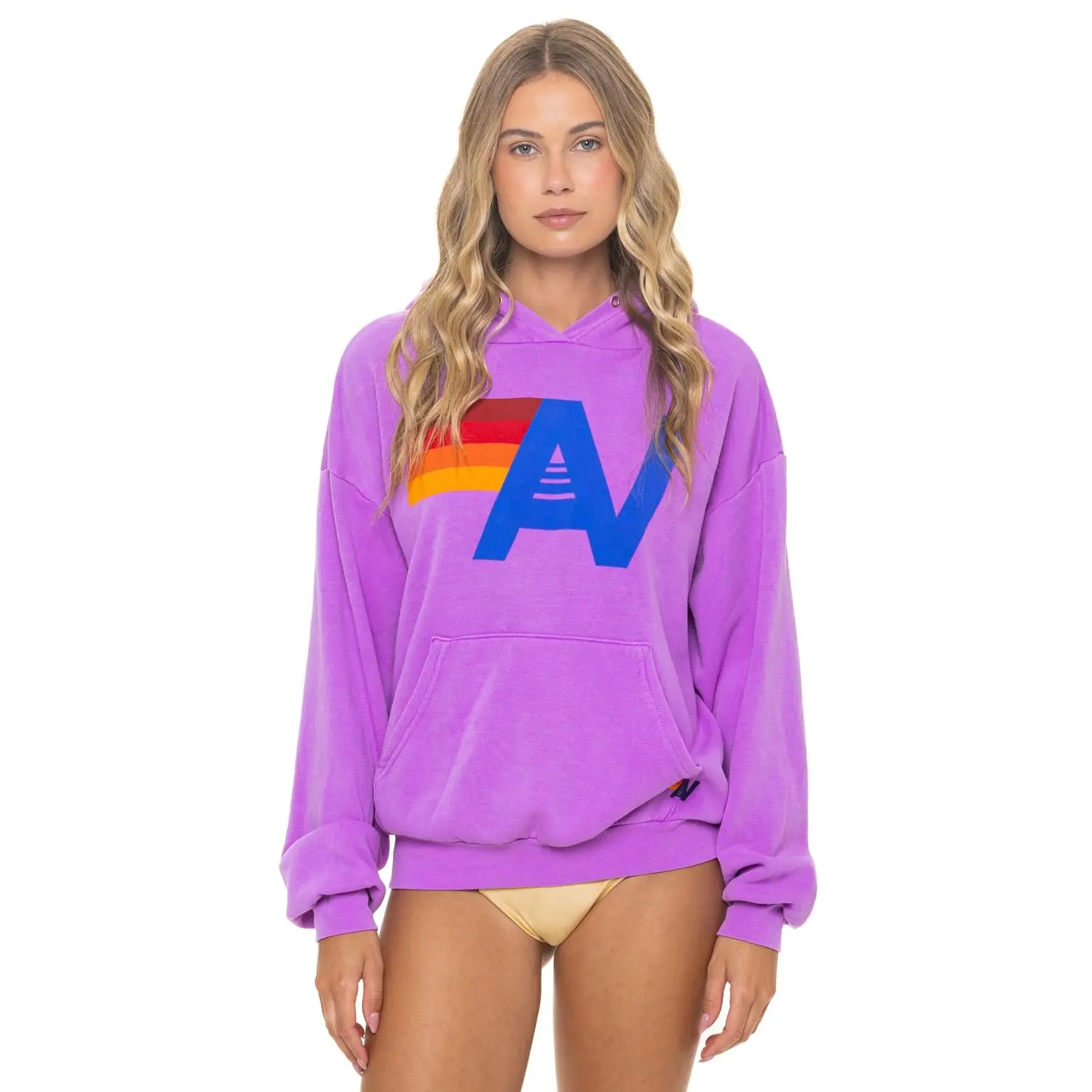 LOGO PULLOVER RELAXED HOODIE - NEON PURPLE