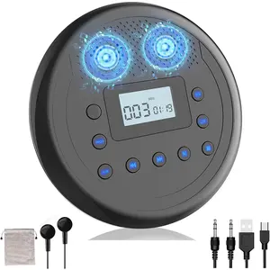 Rechargeable Portable CD Player with Built-in Speakers, CD Player for  and Personal Use, Anti-Skip Player with Headphones