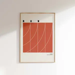 Running Print, Running Poster, Athletics Track, Sports print, Wall Art ,Contemporary  Poster retro Vintage  No Frame Wall Art decor Home, Garden, Kitchen,  Living Room, Office, and Garage