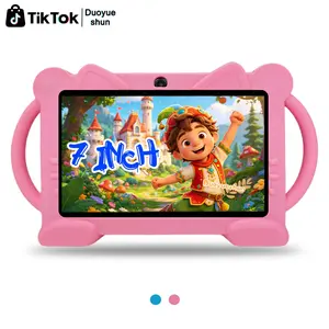 Online Class Ready! Cute Summer 7-Inch Kids Smart Tablet, 5G High-Speed WiFi, HD Full Screen, Front & Rear Dual Cameras, Full-Body Shockproof Case, 2-in-1 Study & Office, Early Learning + Entertainment, Gift for Boys & Girls on Easter/Halloween/Christmas
