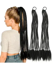 Handmade African Braided Wig for Women, Curly Long Hair Braid Tail 50g, Colorful Three Strands 12 Pieces, All Seasons