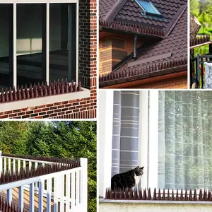 8pcs Bird Guard Spikes for Squirrels Cats Raccoons, Durable Plastic Fence Spikes for Outdoor Walls Roofs, Garden Safety Barrier