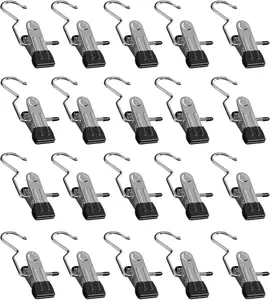 20 Pack Boot Hanger Legging Organizer for Closet, Boot Holder, Hanging Clips, Portable Multifunctional Hangers Single Clip Space Saving for Jeans, Hats, Tall Boots, Towels(Black) hair hanger spinning