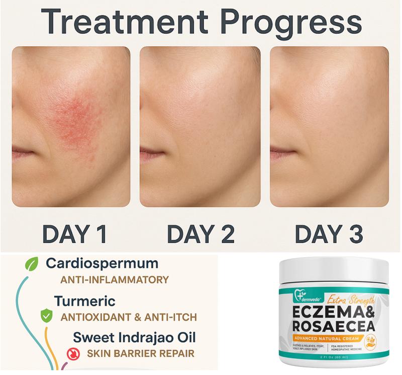 Dermveda Eczema and Rosacea Cream - Advanced Natural Skincare for Sensitive Skin