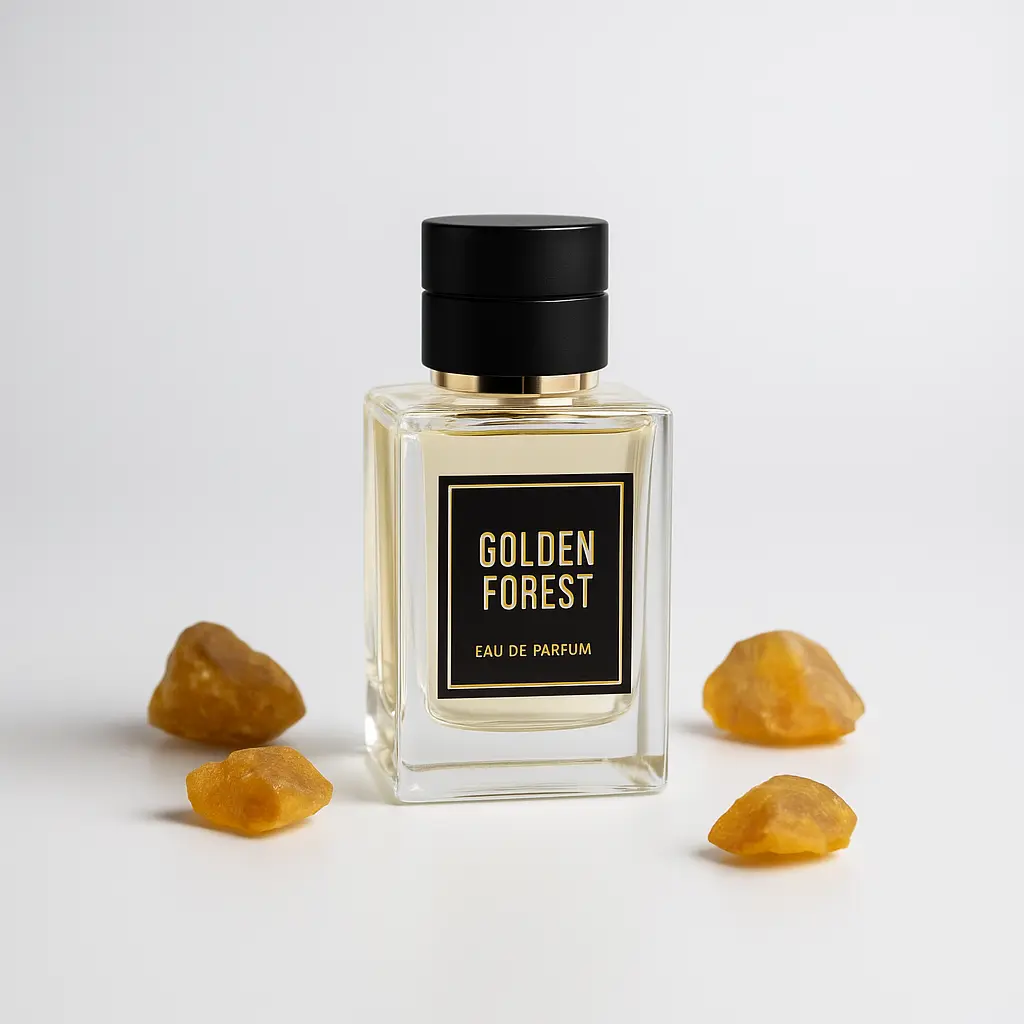 Golden Forest by Serenity – Unisex Luxury Eau de Parfum – Bergamot, Ylang-Ylang, Osmanthus, Vetiver, Patchouli, Leather, Musk & Amber – Warm Woody Floral Scent – Long-Lasting Perfume