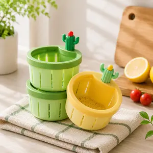 Cute Cactus Sink Strainer Basket, Reusable Food Catcher Filter for Kitchen Sink