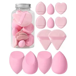 Pink Makeup Sponge & Powder Puff Set with Storage Box, Makeup Puffs, Soft Beauty Makeup Set, Multi-purpose Makeup Tool Set, Skin Friendly Beauty Sponge, Cosmetic Tool, Valentine's Day Gift
