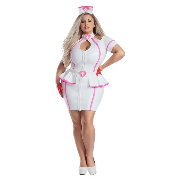 Plus Size Pink Nurse Costume for Women