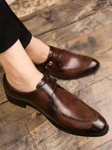 Men's Business Style Solid Color Dress Shoes, Business Casual Shoes, Fashionable Comfortable Loafers for Work Office, Male All-match Shoes for Daily Wear